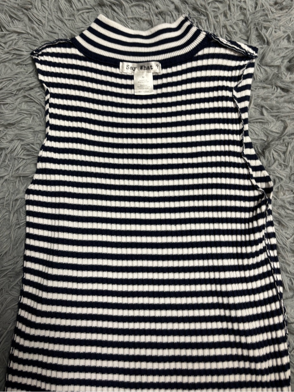 Y2K Striped Mock Neck Tank Top - Picture 9 of 14